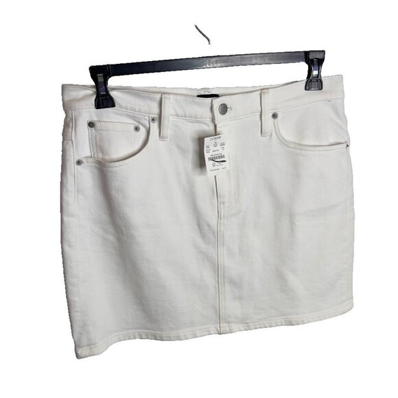 J.Crew Womens White Denim Mini Skirt Size 10 BZ892 - Picture 1 of 9